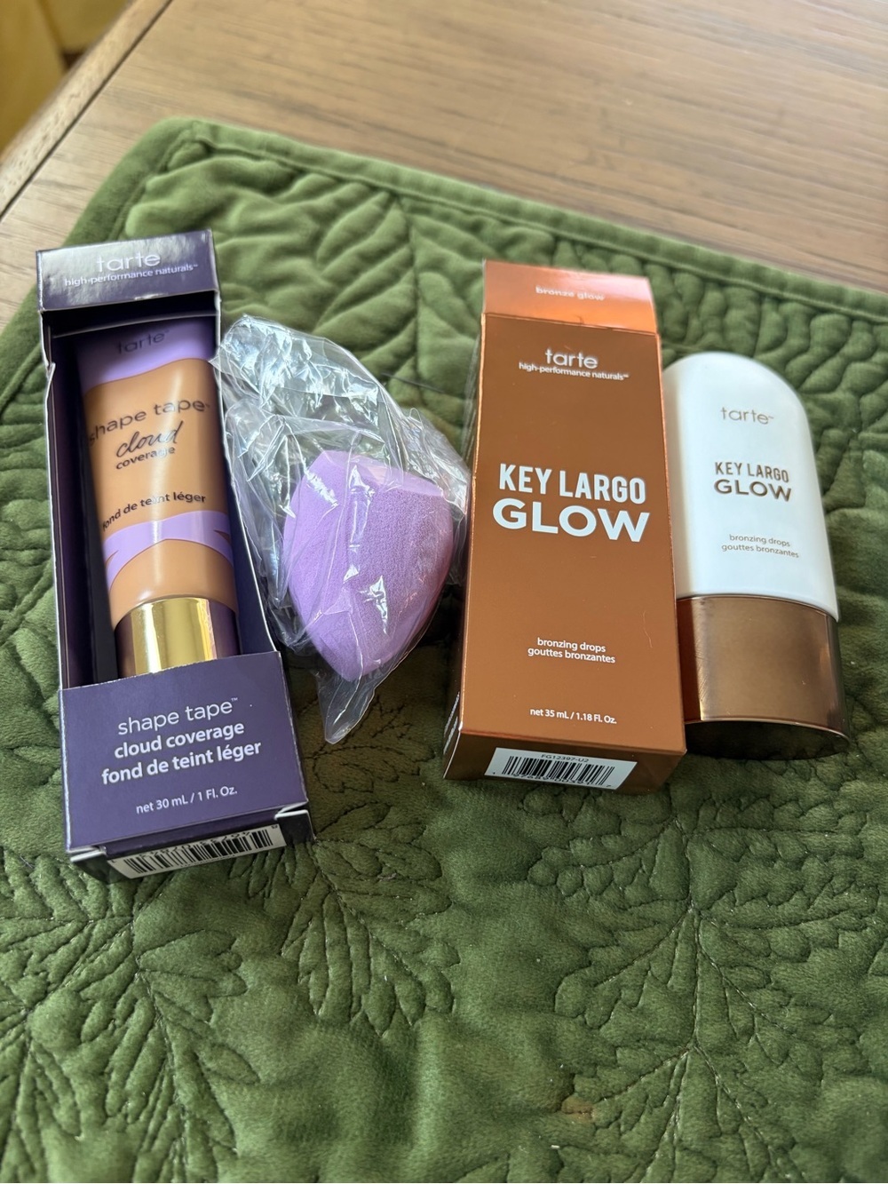 Tarte 3-Piece Key Largo Bronze Set w/Shape Tape Cloud Coverage Foundation 35N - Picture 2 of 6